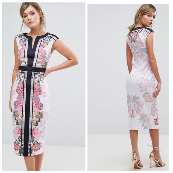 Ted Baker Dresses & Skirts - 🆕Ted Baker Posie Split Neck Floral Midi Dress